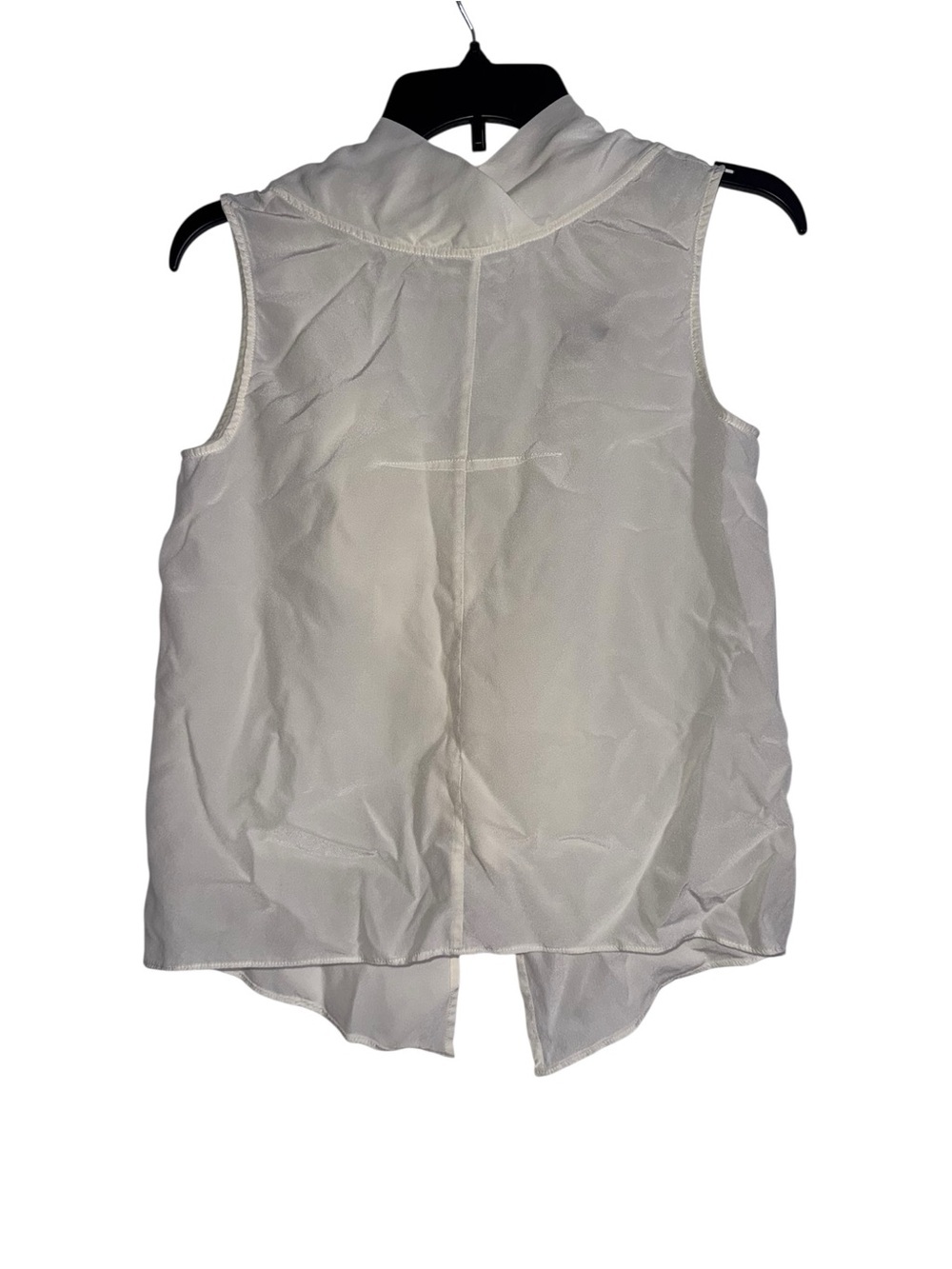 TARA JARMON Paris Draped Cowl Neck Silk Sleeveless Blouse Ivory White Top 38